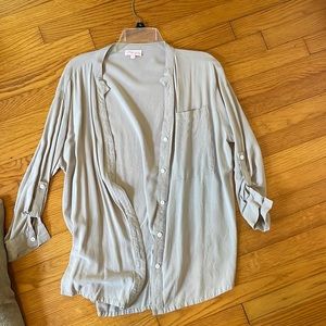 Pink lily button down